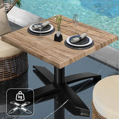 Produktbild von WTG | Jamaika Loungetisch | B:T:H 70 x 70 x 37 cm | Sheesham / Schwarz | Zusatzgewicht | Bistro Loungetisch Gastro Tisch