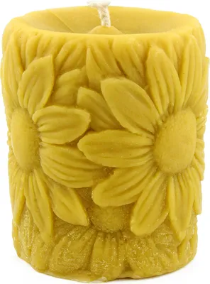 Produktbild von IMKERSHOP Bienenwachskerze Zylinder mit Margaritas Wachskerze Kerze