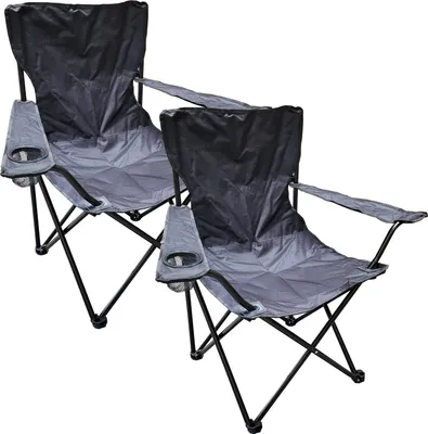 Produktbild von 2er Set Campingstühle Campingstuhl schwarz Klappstuhl Anglerstuhl Falthocker 2x