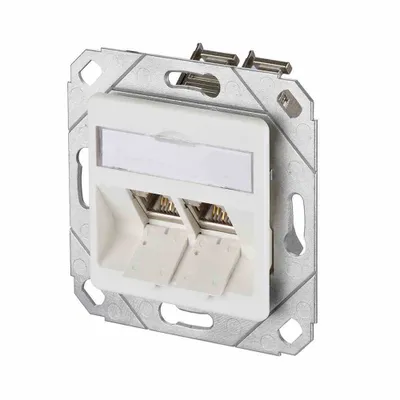 Produktbild von METZ CONNECT E-DAT modul 2 Port UPk Cat.6A, reinweiß
