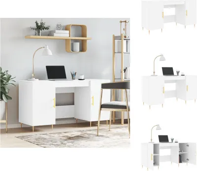 Zdjęcie produktu dla vidaXL Biurko białe 140x50x75 cm materiał drewnopochodny - Biurka