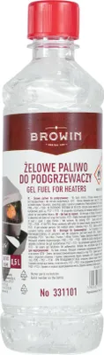 A bottle of gel fuel for heaters.