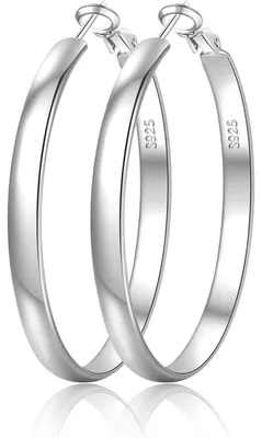 Obrázek produktu pro Stříbrné náušnice typu creole, stříbro 925, dámské, šířka 5 mm, potažené 14karátovým zlatem, délka 30-70 mm