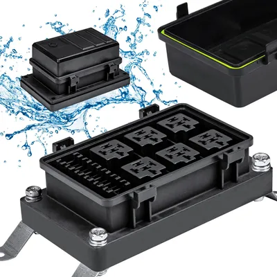 Obrázok produktu pre TRUE MODS 12V, vodotesná, bezpečnostná reléová skrinka, blok [6 relé štýlu Bosch]