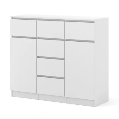 Produktbild von Kommode MAJA 2D6S 120 cm Weiß Matt | freistehende Kommode auf Sockel mit 6 Schubladen