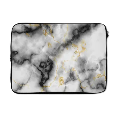 Produktbild von MuchoWow® Laptop Hülle 13 Zoll Achat - Gold - Marmor - Edelsteine Laptoptasche - Laptophülle - Sleeve - Rundumschutz