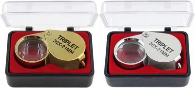 Produktbild von Bijoutier Eye Loupe Verre loupe 30x Loupe with Boîtier 30x Loupe de Poche Bijoutier und Verre Loupe Botaniste Loupe Bijoutier 30X Loupe de Poche for Bijoutier Horloger Lecture de Journal 2 Pieces