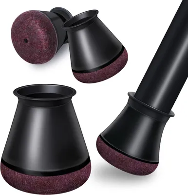 Produktbild von 24 Stück Stuhlbeinkappen,Schwarz Schutzkappen für Stuhlbeine Mit Filz,Filzgleiter, Silikon Schutzkappen für Stuhlbeine Schräge, Stühle für Verschleißfeste Stuhlbeinschoner 14-20mm