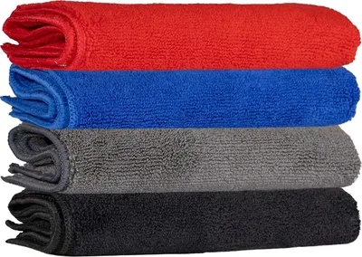 Image de Premium - Chiffons de nettoyage, microfibre (pack de 4) TC1027 (taille unique) (Rouge/Bleu/Gris/Noir)