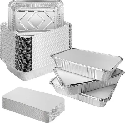 Image de Barquettes en aluminium pour barbecue 1 000 ml 21,5 x 16 x 5 cm