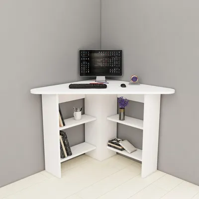 Produktbild von Mamette - Eckschreibtisch, 80x80x74h cm Weiß