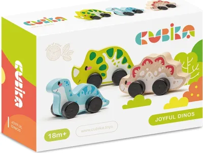 Produktbild von Cubika, Holzspielzeug, Holzdinen Spielset aus Holz, Mehrfarbig