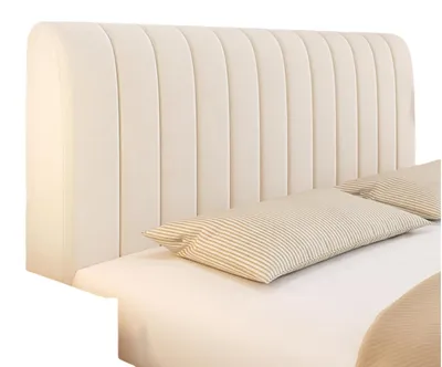 Bettkopfteil-Abdeckung, gesteppt, elastisch, Beige 180 cm