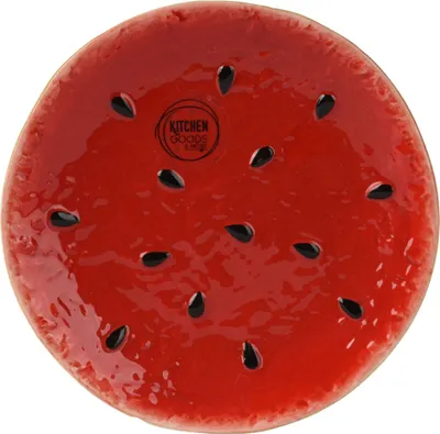 Produktbild von Schale 15x6cm Keramik in Wassermelone Form Rot / Grün