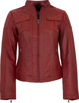 Produktbild von 7eleven - Damen Lederjacke Lammnappa rot : 40