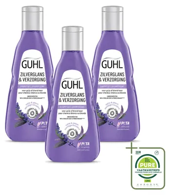 Zdjęcie produktu dla 3 sztuki szamponu Guhl Silberglanz & Pflege - 250 ml - opakowanie zbiorcze