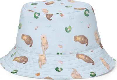 Produktbild von Mr. & Mrs. Panda Fischerhut Otter Muschel Größe S/M - Blau - Geschenk, Bucket Hat, Grübeln, Sonnenhut, Sommerhut, Anglerhut, Tropenhut, Motivation, Seeotter