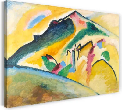 Produktbild von Leinwandbild (80x60cm): Wassily Kandinsky - Herbstlandschaft (1911), echter Holz-Keilrahmen inkl. Aufhänger, handgefertigt in Deutschland