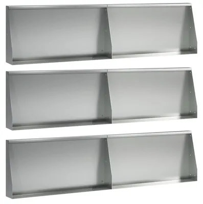 Immagine prodotto di vidaXL Muro di sostegno, 6 pezzi, 80 x 12 x 30 cm, acciaio zincato, argento