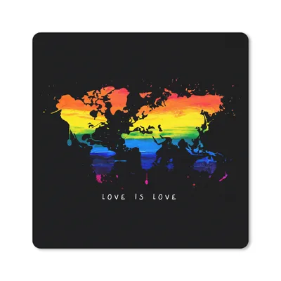 Produktbild von MuchoWow® Mauspad Mousepad Weltkarte - Stolz - Liebe 20x20 cm - Mousepads - Maus Mat - Pad - Mausunterlage - Desk Mat - Bureauartikeln