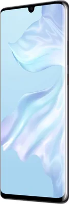 A Huawei P30 Pro smartphone with a wallpaper displayed on its screen.