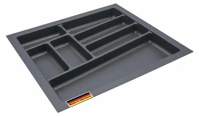 Produktbild von Besteckeinsatz TREND II - ca. 480 x 440 mm - Kunststoff Besteckkasten für Schubladen (Schiefergrau / 480x440)