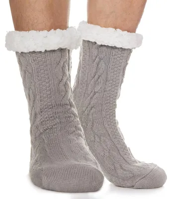 Produktbild von Herren Kuschelsocken Stoppersocken Thermosocken Haussocken 42-46 Hellgrau