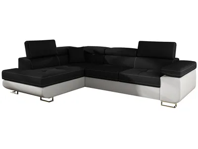 Produktbild von NABBI Ecksofa mit Zersetzung u Lagerraum Almero L - Schwarz-Weiss