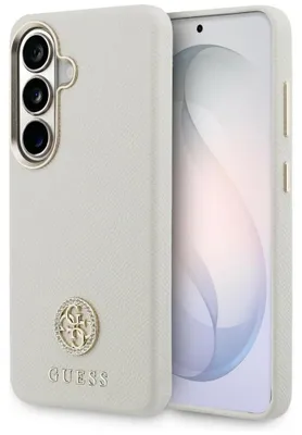 Obrázok produktu pre Puzdro Guess Rhinestone s okrúhlym logom MagSafe pre Samsung Galaxy S26 - béžové