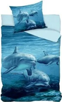 Obrázok produktu pre Súprava posteľnej bielizne delfín 2 ks 135x200 cm 100% bavlna