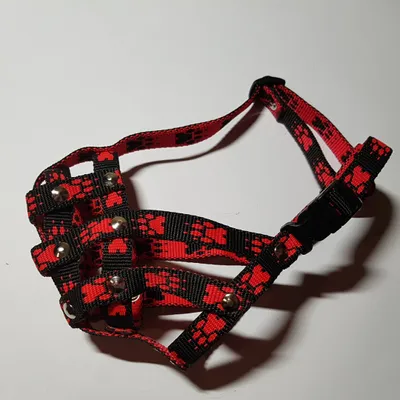 Zdjęcie produktu dla Palkar kaganiec nylonowy dla psa rozmiar 3 25 cm x 5,5 cm czarno-czerwony