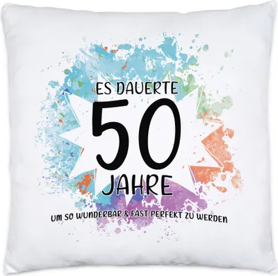 Produktbild von Es Dauerte 50 Jahre Um So Wunderbar Zu Werden Kissen Inkl. Füllung Geburtstagsgeschenk 50 Jahre Alt Humor