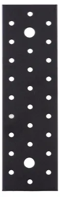 Zdjęcie produktu dla Alberts 824914 Płyta perforowana – czarna – powlekana tworzywem sztucznym – 200 x 60 x 2 mm, zestaw 25 sztuk