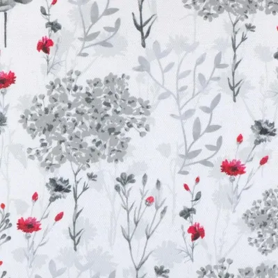 Image de Tissu - Dita - 140 cm (largeur) - Gris, Rouge, Blanc