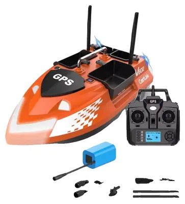 Productafbeelding van Aasboot, 4 aascompartimenten, bereik van 500 meter, 18000mAh, oranje