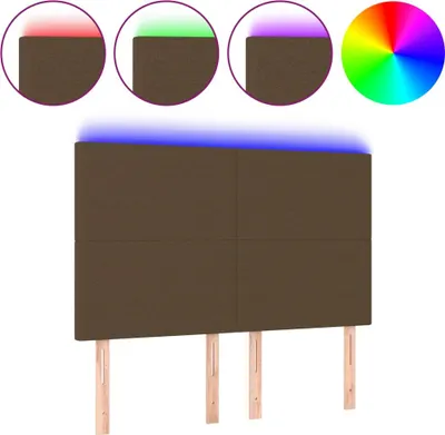 Produktbild von vidaXL LED Kopfteil Dunkelbraun 144x5x118/128 cm Stoff