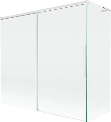 Image de Mexen Rox L Paroi pliante pour baignoire 2 parties coulissantes 170 + 70 x 150 cm, transparent, blanc - 8C9L-170-070-20-00