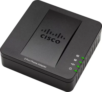 Produktbild von Cisco SPA112 2-Port Phone Adapter, G.711, G.726, G.729, T.38, FCC, CE, ICES, A-Tick, RoHS, UL, 802.1p, IPv4, IPv6, ARP, DNS, SRV, DHCP, PPPoE, ICMP, TCP, UDP, RTP, RTCP, SNTP, SSL/TLS