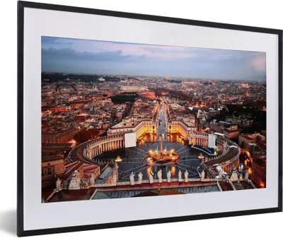 Produktbild von MuchoWow® Gerahmtes Poster Rom - Platz - Stadt 60x40 cm - Poster mit Schwarzem Bilderrahmen Wandposter Rahmen Foto Bilder - Schlafzimmer - Plakat in Rahmen - Drucken