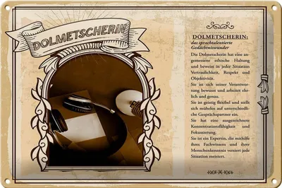 Produktbild von Blechschild Berufe 30x20cm Dolmetscherin Gedächniswunder
