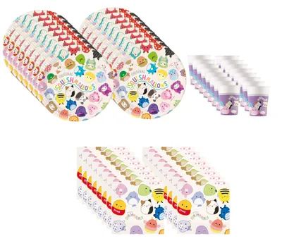 Produktbild von Squishmallows Party Deko Set 52 teilig Kindergeburtstag Geschirr