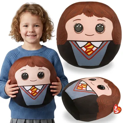 Produktbild von TY Harry Potter Hermine Granger Dekokissen, SQUISHY BEANIES, rundes Kuschelkissen fürs Zimmer, 22 cm