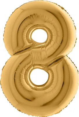 Produktbild von Riesenzahl Folienballon 40"/102cm | Gold Zahl: 8
