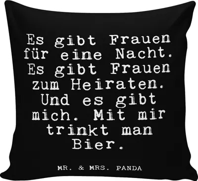 Produktbild von Mr. & Mrs. Panda Deko Kissen Es gibt Frauen für... - Schwarz - Geschenk, Freundin, Single, bedruckt, Bedrucktes, Spruch, Frau, für sofa, kuschelkissen 40x40, Zitate