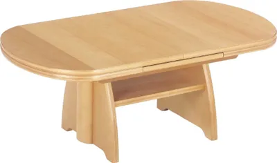 Produktbild von Funktionstisch Calogera höhenverstellbar und ausziehbar 90(130,5) x 65 x 56-75 Couchtisch massiv Buche 16028
