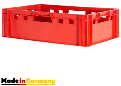Produktbild von Fleischkiste E2 Fleischkiste Rot Fleischerkiste Fleischkisten Kiste Fleischkiste Eurobox Lebensmittelecht 60 x 40 Metzgerkiste Auswahl Kingpower, Anzahl:1