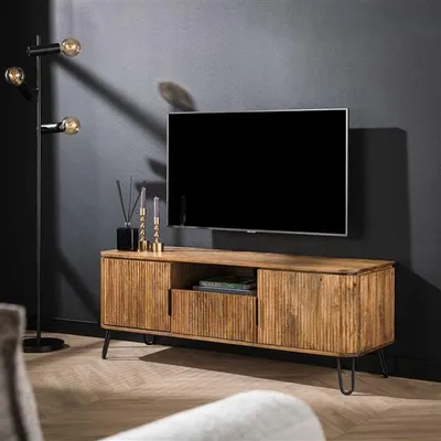 Produktbild von Hoyz – TV-Schrank Wave 135 cm – Mangoholz – Sandfarbe