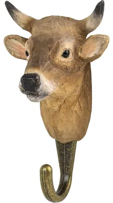 Produktbild von Wildlife Garden Decohook Wandhaken Alpkuh (handgeschnitzt)