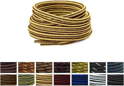 Zweifarbige Schnürsenkel für Wanderschuhe / Arbeitsschuhe - Braun Gelb – 140 cm Länge  