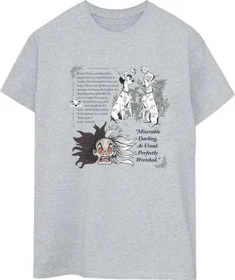 Produktbild von Disney - "101 Dalmatians Miserable Darling" T-Shirt für Damen BI26050 (XXL) (Grau)